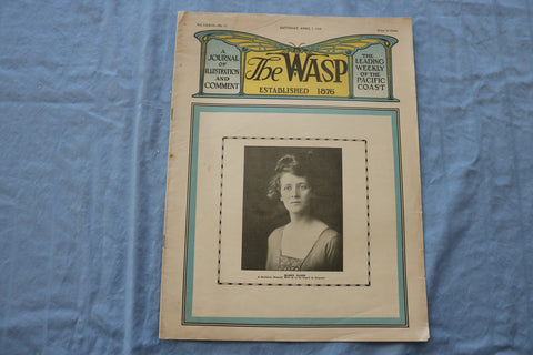 1916 APRIL 1 THE WASP MAGAZINE- GREAT COVER, PHOTOS, STORIES & ADS - SP 4785K