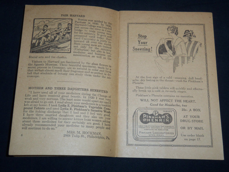 1929 LANDMARKS OF NEW ENGLAND BOOK - LYNN MASSACHUSETTS - J 8523