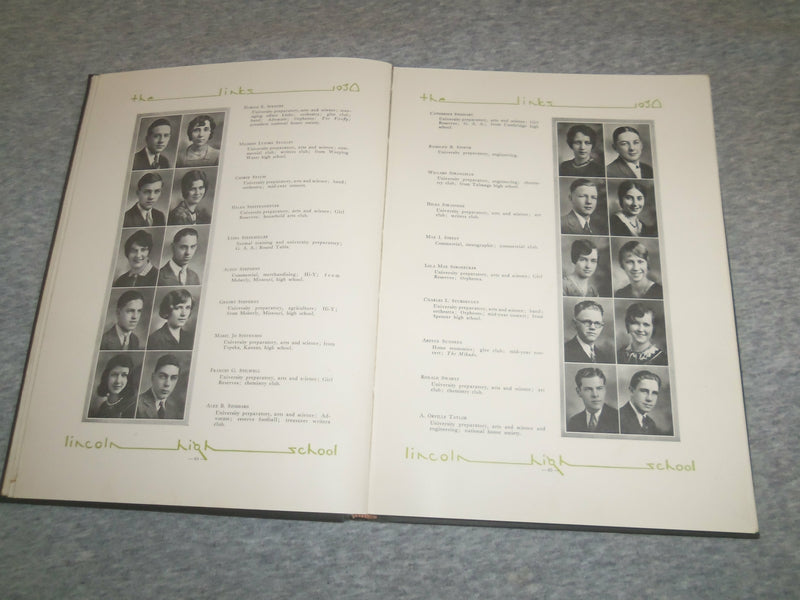1930 THE LINKS LINCOLN HIGH SCHOOL YEARBOOK - LINCOLN, NEBRASKA - YB 2498