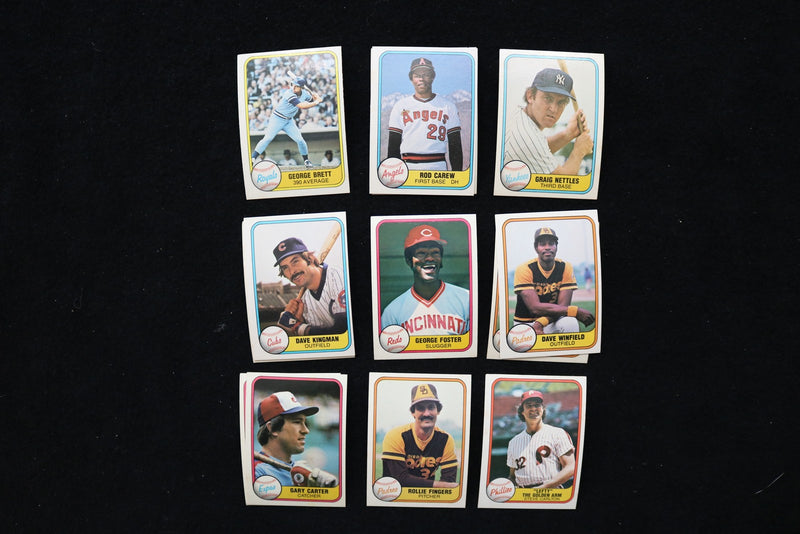 1981 FLEER BASEBALL CARDS - ASSORTED STARS - LOT OF 40 CARDS - NM-MT - #267