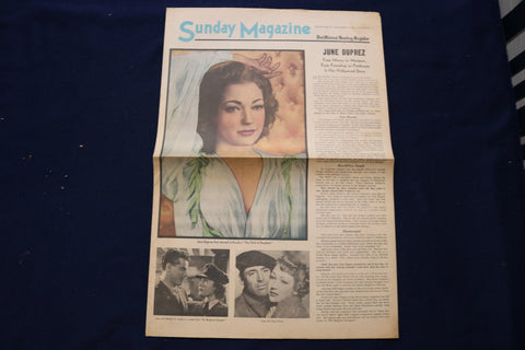 1944 SEP 24 DES MOINES SUNDAY REGISTER MAGAZINE - JUNE DUPREZ COVER - E 23176