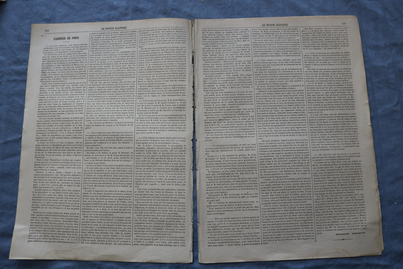 1867 APR 6 LE MONDE ILLUSTRE MAGAZINE - 9, RUE DROUOT - FRENCH - NP 8445
