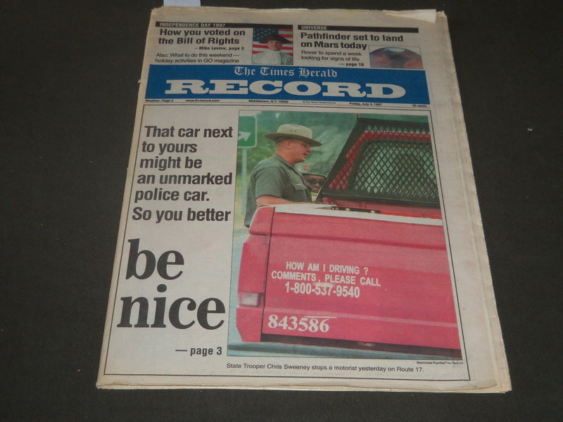 1997 JULY 4 TIMES HERALD RECORD NEWSPAPER - SEASON OF 61 - MANTLE - NP 2531