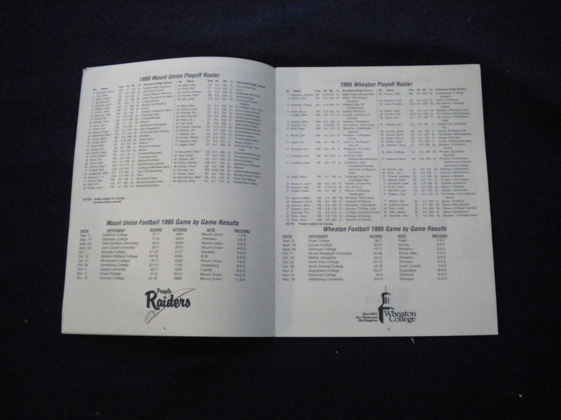 1995 NOV 25 NCAA DIV. III PLAYOFFS WHEATON COLLEGE VS MOUNT UNION COLL - J 8342