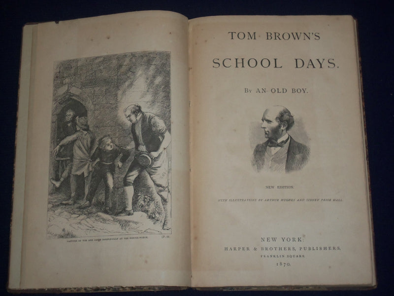 1870 TOM BROWN'S SCHOOL DAYS BOOK BY AN OLD BOY - NEW EDITION - ILLUS. - KD 2421
