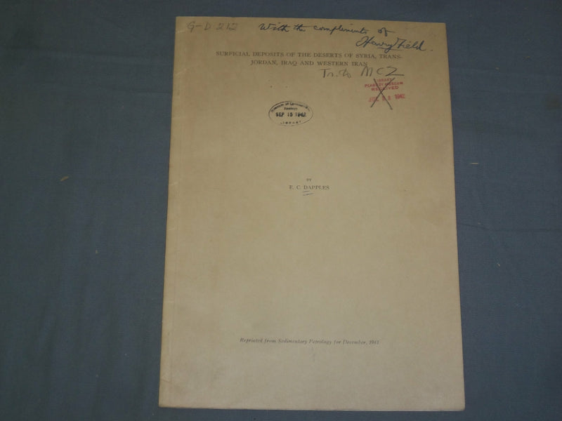 1941 SURFICIAL DEPOSITS OF DESERTS OF SYRIA, JORDAN, IRAQ & WESTERN IRAN- J 4962