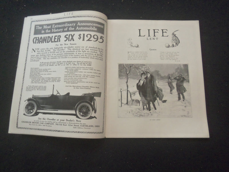 1915 FEBRUARY 18 LIFE MAGAZINE - FORTY DAYS - L 760U