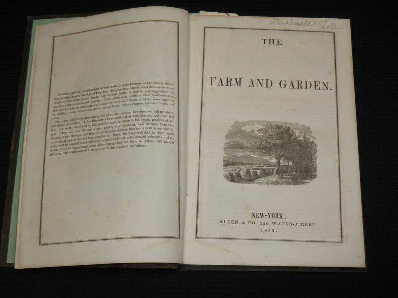 1853 THE FARM AND GARDEN MAGAZINE BOUND VOLUME - NICE ILLUSTRATIONS - KD 7397