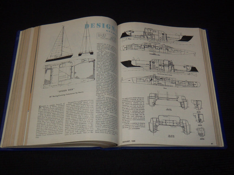 1968 MAY-AUGUST YACHTING MAGAZINE BOUND VOLUME - GREAT COVERS - ADS - KD 944L