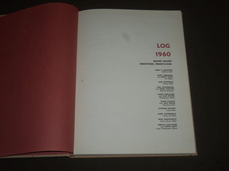 1960 THE LOG BEAVER COLLEGE YEARBOOK - JENKINTOWN, PA - GREAT PHOTOS - YB 1242