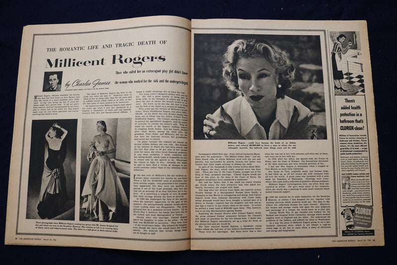 1953 MARCH 22 AMERICAN WEEKLY MAGAZINE - BARBARA STANWYCK AD - E 23243