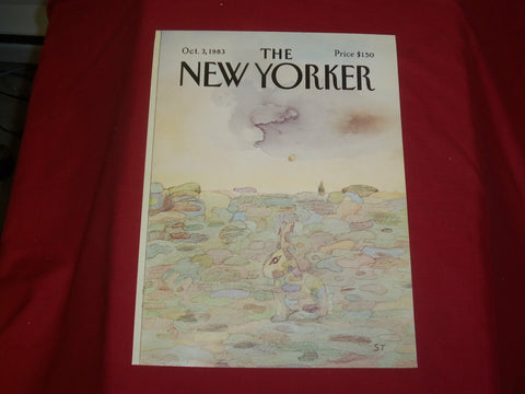 1983 OCTOBER 3 NEW YORKER MAGAZINE FRONT COVER ONLY - GREAT ART FOR FRAMING
