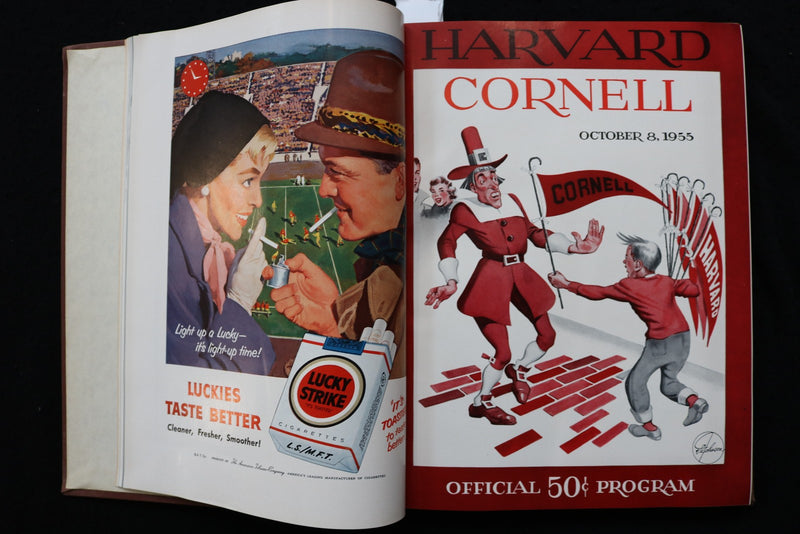 1955 HARVARD FOOTBALL PROGRAMS - BOUND VOLUME - TED KENNEDY - KD 9572