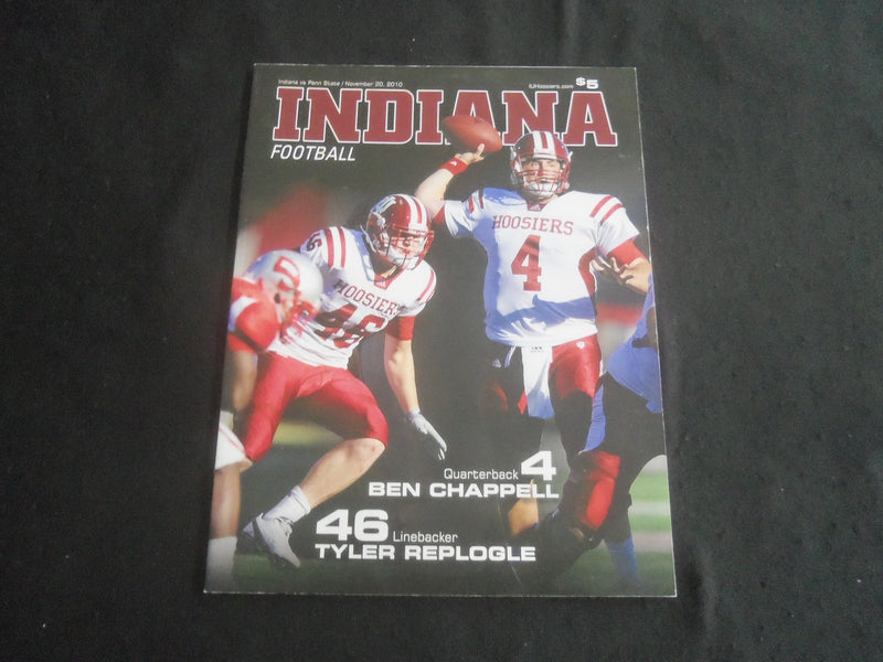2010 NOV 20 FOOTBALL PROGRAM - INIDANA UNIVERSITY VS PENN STATE UNIV - B 5534F