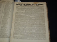 1827-1828 NEW YORK MIRROR AND LADIES GAZETTE BOUND VOLUME - R 89D