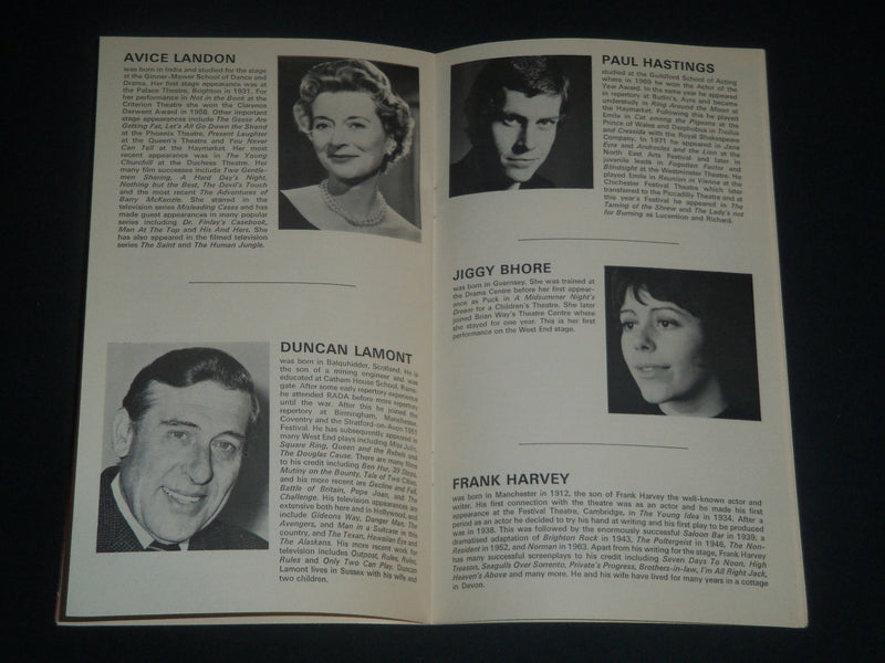 1972 THE DAY AFTER THE FAIR LYRIC THEATRE PROGRAM - FRANK HARVEY - J 4286