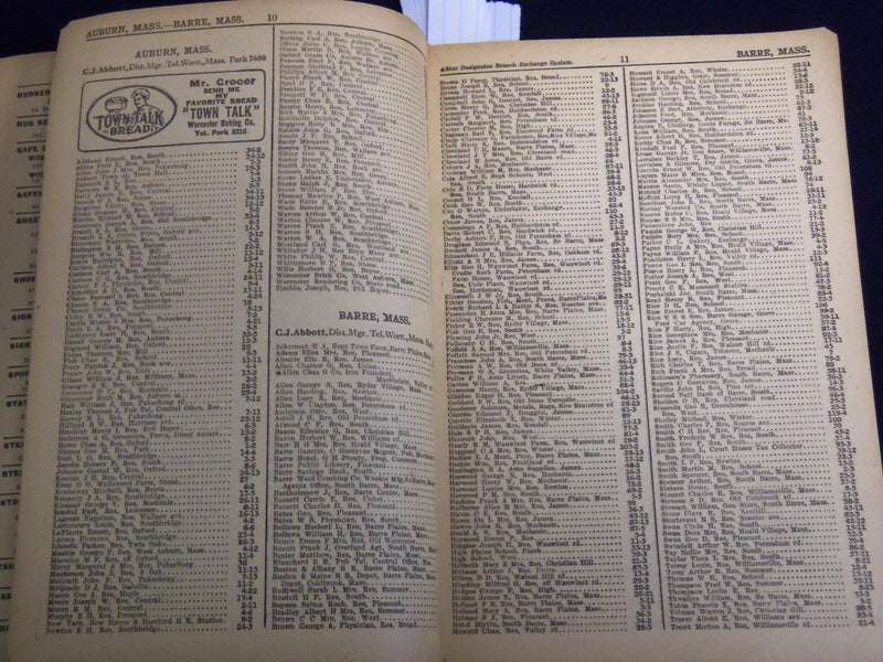 1919 SPRING WORCESTER DISTRICT TELEPHONE DIRECTORY - WORCESTER DISTRICT - J 8819