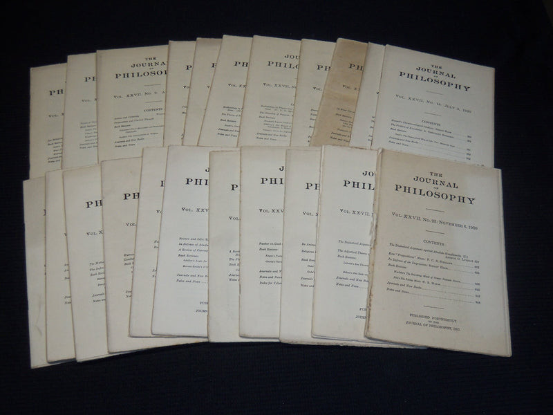 1930 THE JOURNAL OF PHILOSOPHY MAGAZINE LOT OF 23 ISSUES - WR 632A