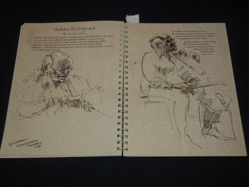 2001 DRAWING MUSIC TANGLEWOOD SKETCHBOOKS - SOL SCHWARTZ INSCRIBED - KD 4585C