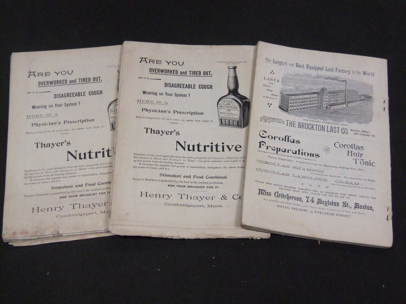 1895-1896 THE BOSTONIAN MAGAZINE LOT OF 3 ISSUES - WR 395