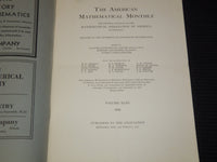 1936 THE AMERICAN MATHEMATICAL MONTHLY MAGAZINE LOT OF 12 - COMPLETE YR- WR 277C
