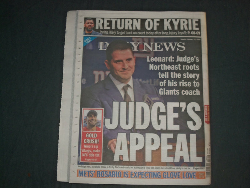 2020 JANUARY 12 NEW YORK DAILY NEWS NEWSPAPER -SUSPECT IN 3 ASSAULTS OUT ON BAIL
