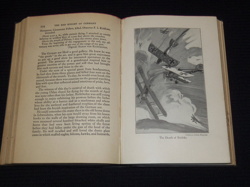 1927 THE RED KNIGHT OF GERMANY HARDCOVER BOOK BY FLOYD GIBBONS - KD 7803