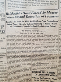 1917 NOVEMBER 24 NEW YORK TIMES - BOLSHEVIKI'S HAND FORCED BY MASSES - NT 8078