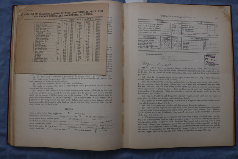 1912 CAMPBELL'S ACTUAL ACCOUNTING HARDCOVER BOOK BY THOMAS CAMPBELL - KD 9586
