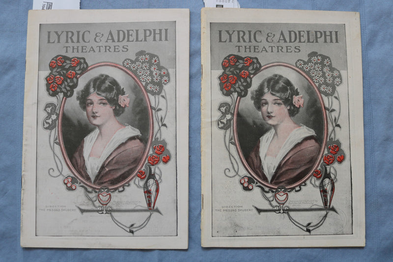 1916 LYRIC & ADELPHI THEATRES PROGRAM - LOT OF 2 - K 2735