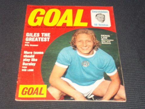 1973 OCTOBER 6 GOAL MAGAZINE - DENIS LAW FRONT COVER - E 5008