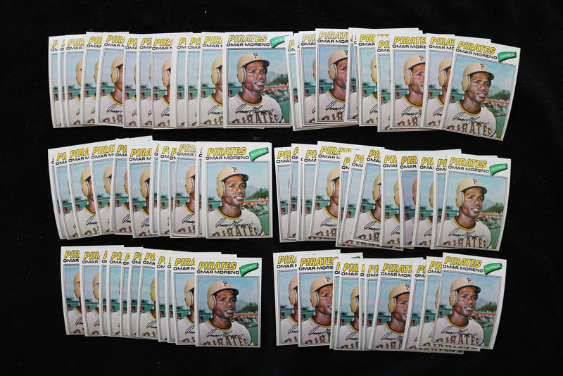 OMAR MORENO 1977 TOPPS BASEBALL CARDS - CARD # 104 - NM-MT - LOT OF 76 - #259