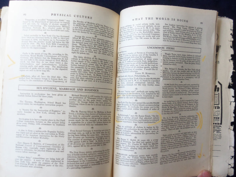 1914 JANUARY PHYSICAL CULTURE MAGAZINE-FACIAL EXERCISE & POSSIBILITIES -SP 1534H