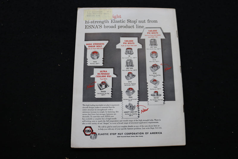 1957 SEP 23 AVIATION WEEK MAGAZINE - ENGLISH ELECTRIC P. COVER - SP 4175K