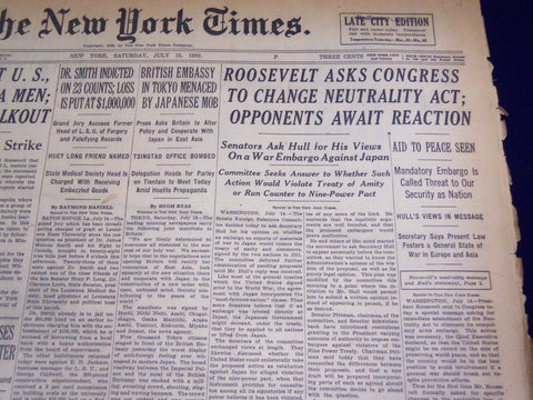 1939 JULY 15 NEW YORK TIMES - ROOSEVELT ASKS CONGRESS TO CHANGE ACT - NT 1334