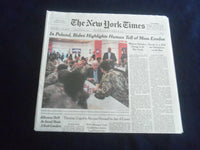 2022 MARCH 26 NEW YORK TIMES - IN POLAND, BIDEN HIGHLIGHTS HUMAN TOLL OF EXODUS
