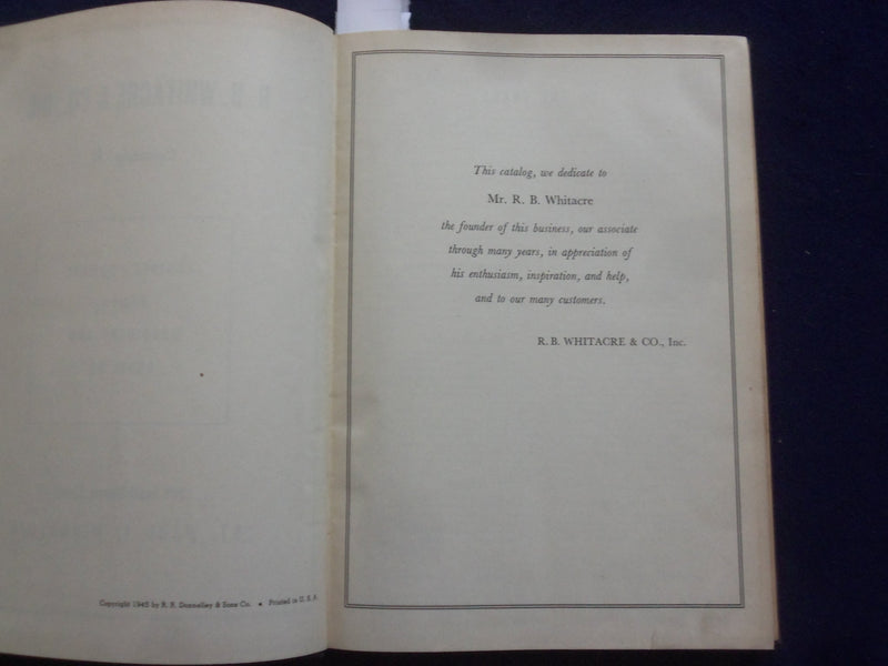 1945 R.B. WHITACRE & CO. INC. HARDCOVER SUPPLIES CATALOG - ST. PAUL, MN - R 98F