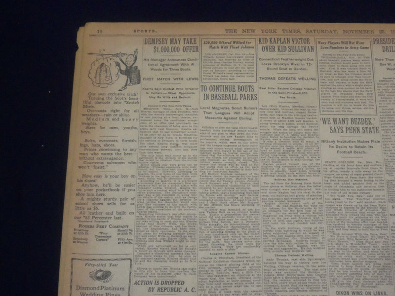 1922 NOVEMBER 25 NEW YORK TIMES - MYSTERY OIL STOCK ON EXCHANGE 1 DAY - NT 8436