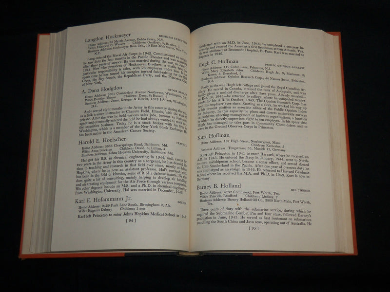 1954 THE FIRST DECADE - CLASS OF 1944 PRINCETON BOOK - NEW JERSEY - KD 7002