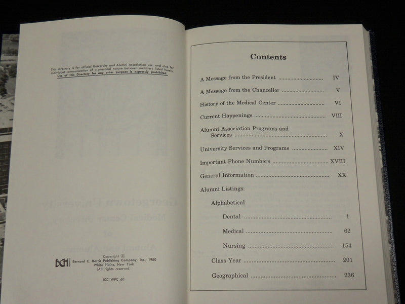 1980 GEORGETOWN UNIVERSITY MEDICAL CENTER ALUMNI DIRECTORY - KD 7347
