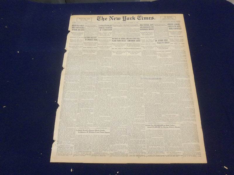 1923 DECEMBER 15 NEW YORK TIMES - OBREGON LAUNCHES DRIVE IN THE WEST - NT 9234