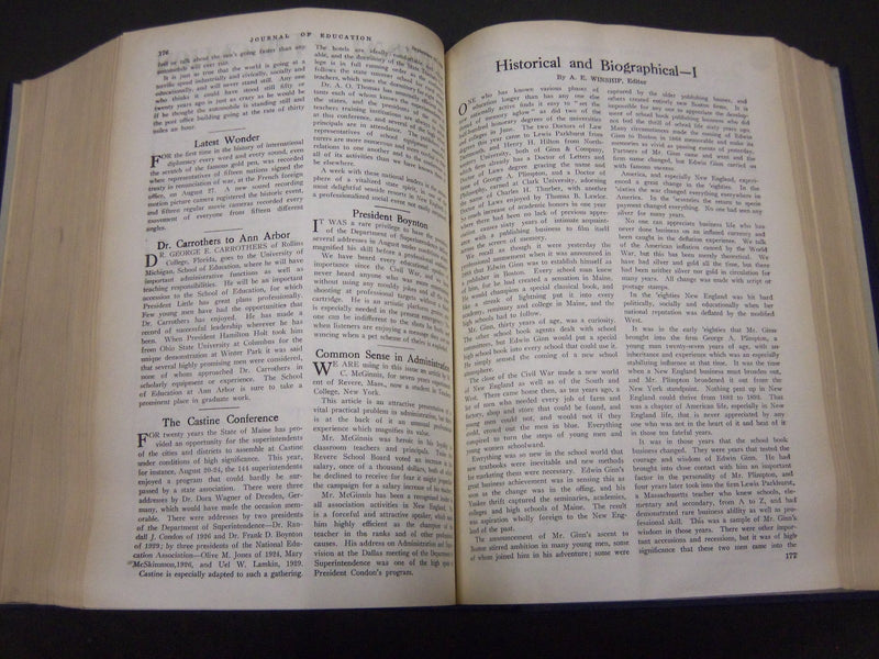 1928 JANUARY-DECEMBER JOURNAL OF EDUCATION BOUND VOLUME - COMPLETE YEAR - R 891