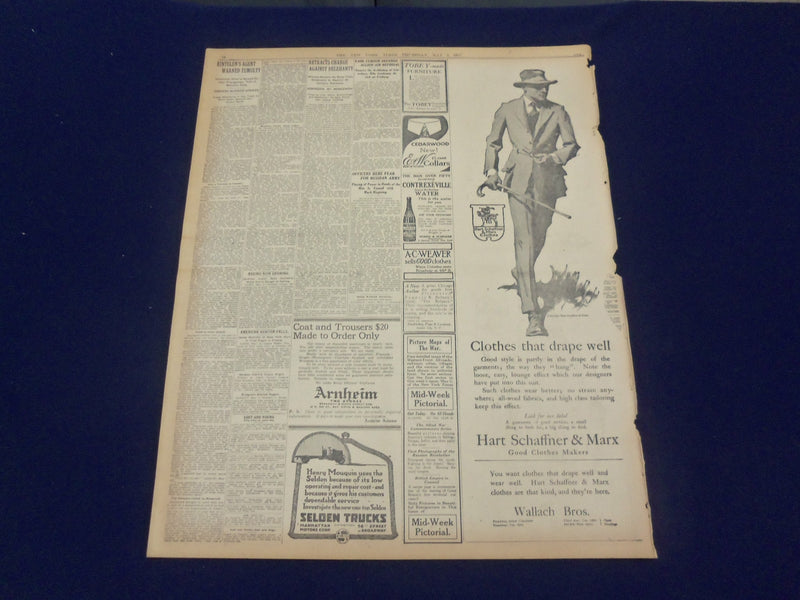 1917 MAY 3 NEW YORK TIMES - WHOLE WORLD FACES U-BOAT PERIL - NT 9132