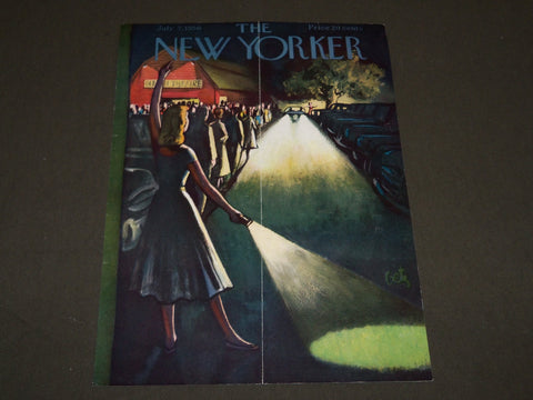 1956 JULY 7 NEW YORKER MAGAZINE FRONT COVER ONLY - GREAT ART FOR FRAMING