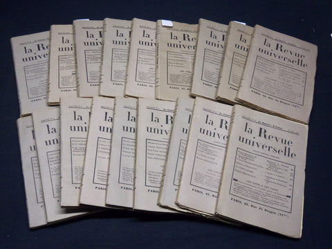 1934 LA REVUE UNIVERSELLE FRENCH MAGAZINE LOT OF 18 ISSUES - PROUST - WR 284F