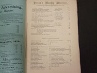 1870 PUTNAM'S MONTHLY MAGAZINE LOT OF 11 ISSUES - GREAT STORIES & ADS - WR 555