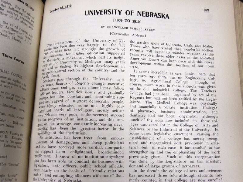 1919 JANUARY-DECEMBER JOURNAL OF EDUCATION BOUND VOLUME - COMPLETE YEAR - R 888