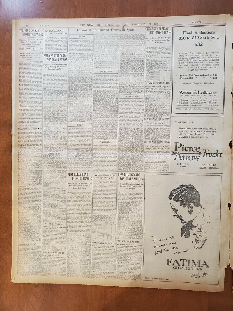 1921 FEBRUARY 21 NEW YORK TIMES - HARDING EXPECTED TO NAME HOOVER - NT 8134