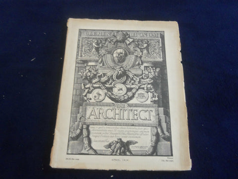 1928 APRIL THE ARCHITECT MAGAZINE - NICE COVER, MANY PLATES & PHOTOS - ST 7258