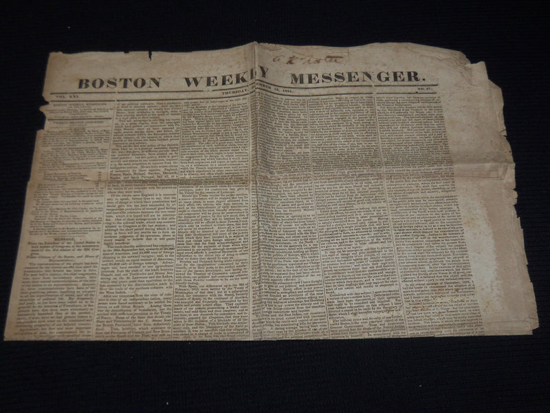 1831 DECEMBER 15 BOSTON WEEKLY MESSENGER NEWSPAPER - JACKSON ADDRESS - NP 3879M